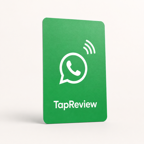 Card NFC TapReview per chat WhatsApp